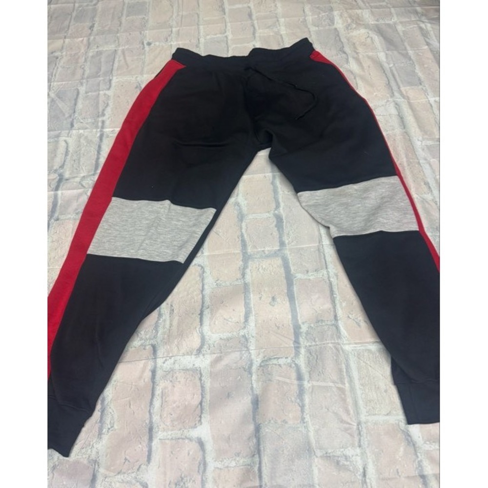 O.S.C. Men's Color Block Joggers‎ Sweatpants Black Red Grey Size 3X